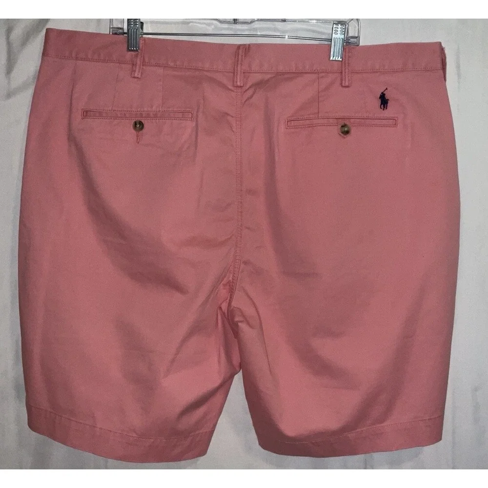 NWOT Men Polo Ralph Lauren Stretch Classic Fit Chino Shorts Salmon Pink 42